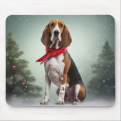 Tapis De Souris Trek Walker Coonhound Dog en Noël de neige (Devant)