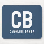 Tapis De Souris Trend Couleur Grave Nom Bleu Mousepad<br><div class="desc">Voici la couleur de tendance : Bleu Grave. Mousepad moderne et élégant avec monogramme à deux lettres personnalisable et nom dans une police minimaliste. Son design simple et épuré dans une couleur solide offre un charme intemporel et classique. Découvrez nos couleurs tendance pour plus de produits dans la même couleur...</div>