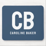Tapis De Souris Trend Couleur Grave Nom Bleu Mousepad<br><div class="desc">Voici la couleur de tendance : Bleu Grave. Mousepad moderne et élégant avec monogramme à deux lettres personnalisable et nom dans une police minimaliste. Son design simple et épuré dans une couleur solide offre un charme intemporel et classique. Découvrez nos couleurs tendance pour plus de produits dans la même couleur...</div>