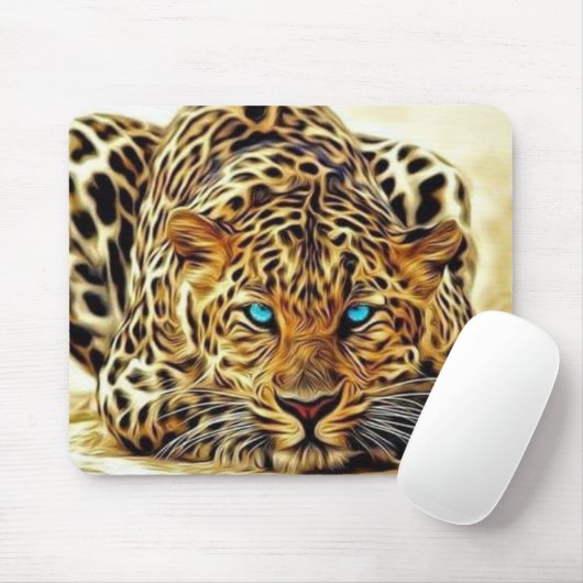 Tapis De Souris Trending Leopard Blue Eyes Mousepad (Avec souris)