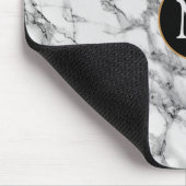Tapis De Souris Trendy Black & White Marble Stone -Add Your Letter (Coin)
