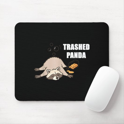 Tapis De Souris Trendy Funny Trashed Panda Drunk Raccoon Lovers Me (Avec souris)