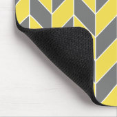 Tapis De Souris Trendy gris jaune géométrique Chevron (Coin)