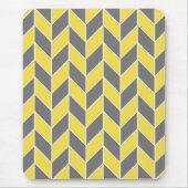 Tapis De Souris Trendy gris jaune géométrique Chevron (Devant)