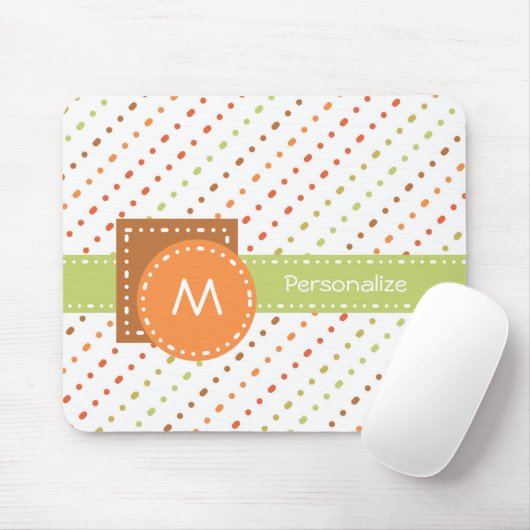 Tapis De Souris Trendy Monogram Dotted Stripes With (Avec souris)