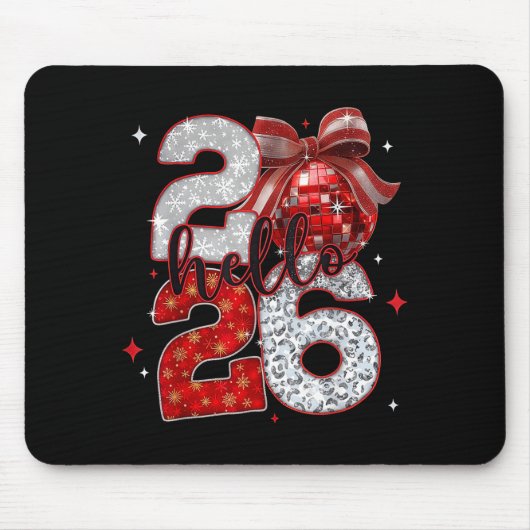 Tapis De Souris Trendy New Year’s Eve Hello 2026 Happy New Year Fa (Devant)