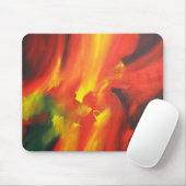 Tapis De Souris Trendy rouge jaune vert Modèle moderne Abstrait (Avec souris)