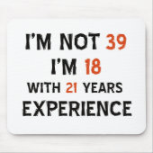 Tapis De Souris trente-neuvième conceptions d'anniversaire (Devant)