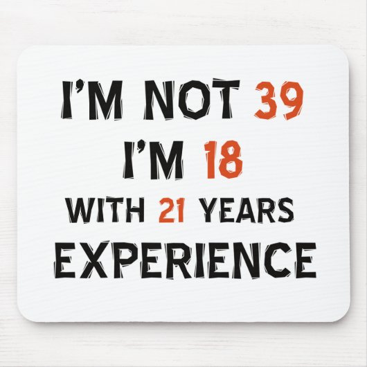 Tapis De Souris trente-neuvième conceptions d'anniversaire (Devant)