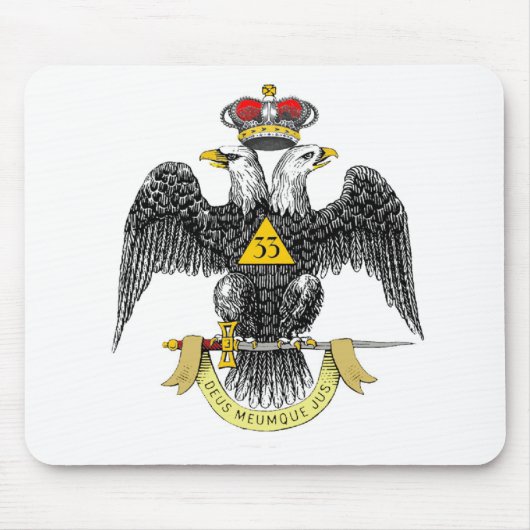 Tapis De Souris trente-troisième Noir écossais Eagle de rite de (Devant)
