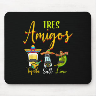 Tapis De Souris Tres Amigos Tequila Salt Lime Cinco De Mayo