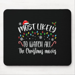 Tapis De Souris Très Probable De Voir Tous Les Films De Noël Fami