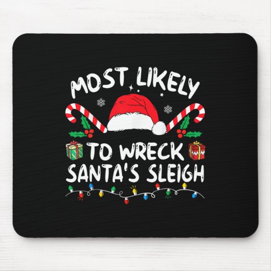 Tapis De Souris Très Probable D'Évacuer Père Noël Sleigh Family Ch (Devant)