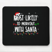 Tapis De Souris Très probable entraînement avec père Noël fun noël (Devant)