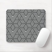 Tapis De Souris Triangle Art déco noir et blanc Motif sans couture (Avec souris)