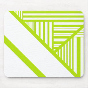 Tapis De Souris Triangle en Lime Vert et Blanc