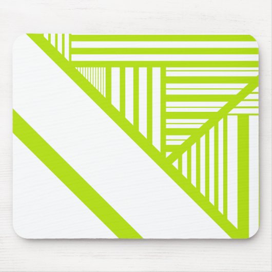 Tapis De Souris Triangle en Lime Vert et Blanc (Devant)