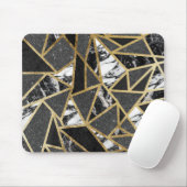 Tapis De Souris Triangle géométrique de Faux d'or de marbre (Avec souris)