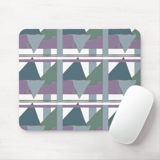 Tapis De Souris Triangle géométrique Motif bleu violet vert (Avec souris)