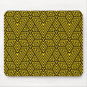Tapis De Souris Triangle Jaune et Noir Art Déco Motif sans couture