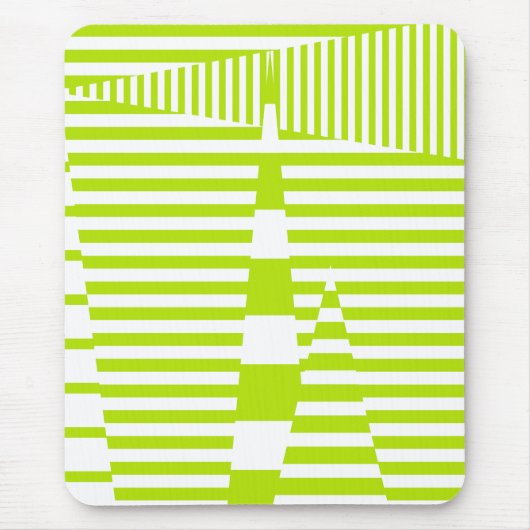 Tapis De Souris Triangle - Lime vert et blanc (Devant)