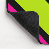 Tapis De Souris Triangle rayures en vert citron, rose chaud et noi (Coin)