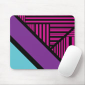 Tapis De Souris Triangle - rose, pourpre, bleu et noir (Avec souris)