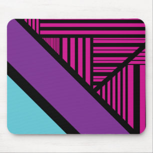 Tapis De Souris Triangle - rose, pourpre, bleu et noir