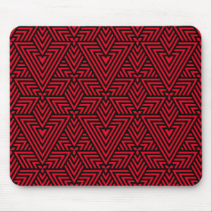 Tapis De Souris Triangle rouge et noir Art déco Motif sans couture