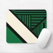 Tapis De Souris Triangle - Vert, Crème et Noir (Avec souris)