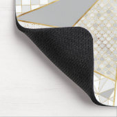 Tapis De Souris Triangles blancs d'or moderne Motif géométrique (Coin)