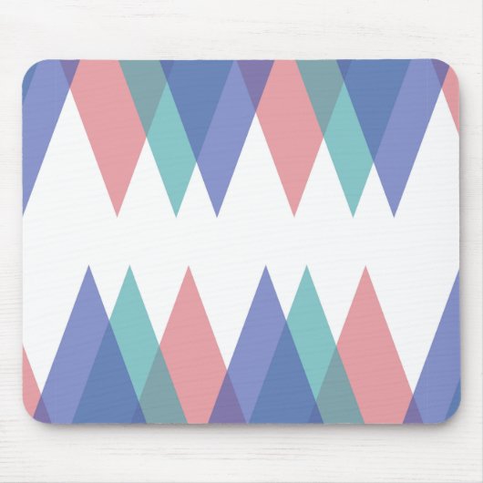 Tapis De Souris Triangles bleu et corail (Devant)