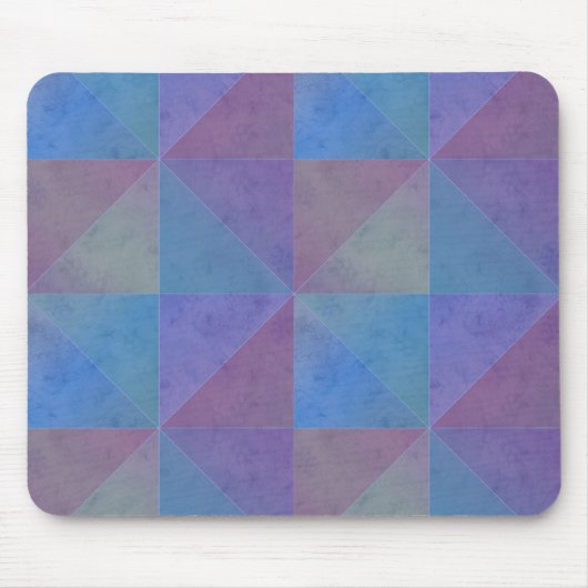 Tapis De Souris Triangles Géométriques Bleus et Violets (Devant)