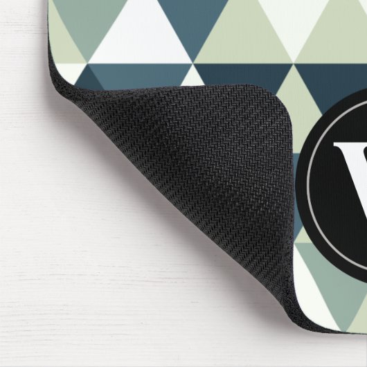 Tapis De Souris Triangles géométriques fraîches, monogramme fait (Coin)