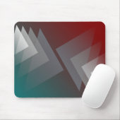 Tapis De Souris Triangles gris sur bordeaux turquoise (Avec souris)