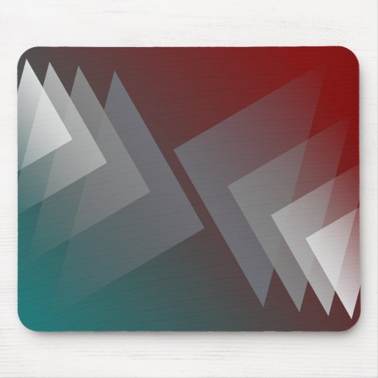 Tapis De Souris Triangles gris sur bordeaux turquoise (Devant)