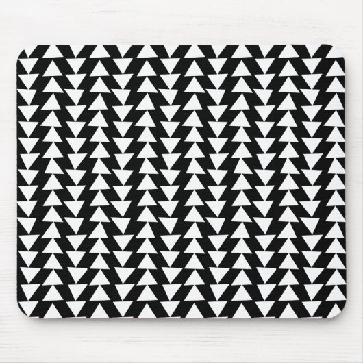 Tapis De Souris Triangles irréguliers - Noir sur Blanc (Devant)