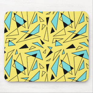 Tapis De Souris Triangles Motif - Jaune & Turquoise