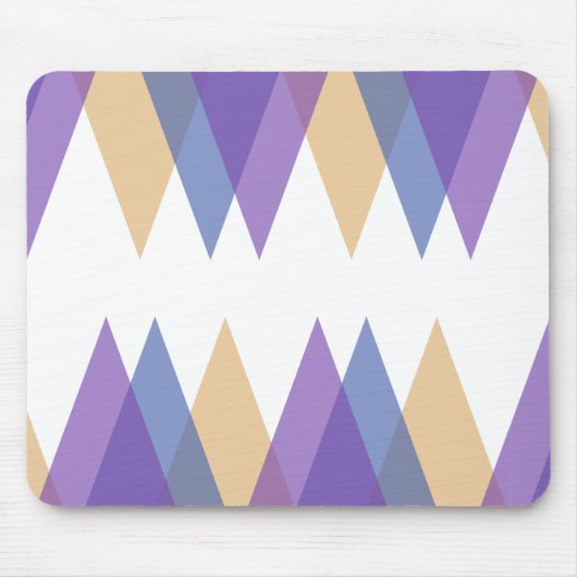 Tapis De Souris Triangles pourpre, bleu et jaune (Devant)