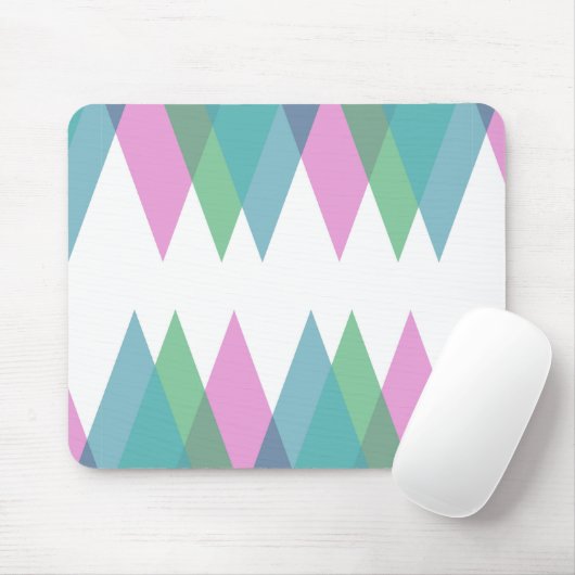 Tapis De Souris Triangles rose et vert (Avec souris)
