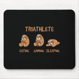 Tapis De Souris Triathlète Funny Jeu Sloth Jouer Jeu Vidéo N