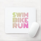 Tapis De Souris Triathlon course à vélo nage (Avec souris)