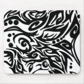 Tapis De Souris Tribal noir abstrait (Devant)