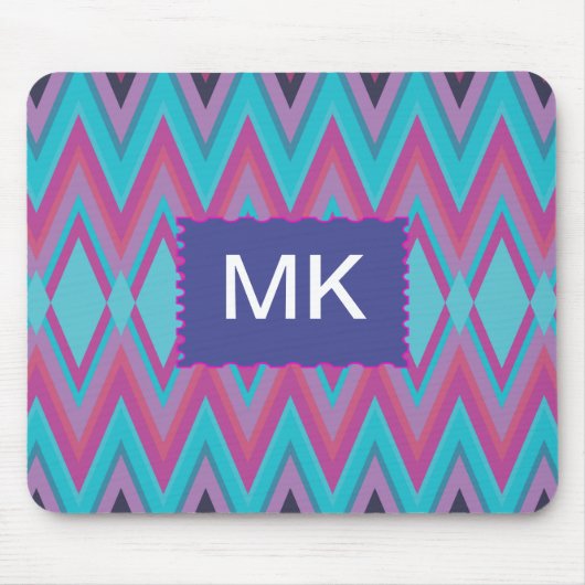 Tapis De Souris Tribal pourpre et Aqua (Devant)