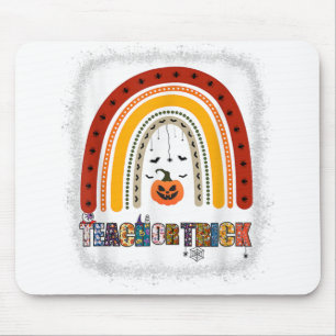 Tapis De Souris Trick Or Teach Leopard Rainbow Teacher Halloween C