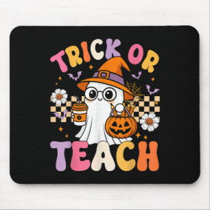 Tapis De Souris Trick Ou Enseigner Cute Ghost Coffee Citrouilles H
