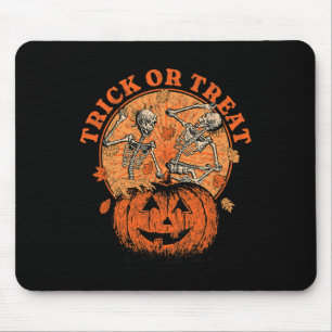Tapis De Souris Trick Ou Treat - Halloween Citrouille Squelette