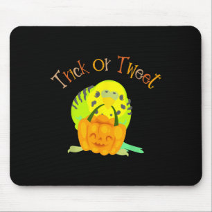 Tapis De Souris Trick Ou Tweet Parakeet Budgie Maman Oiseau Hallow