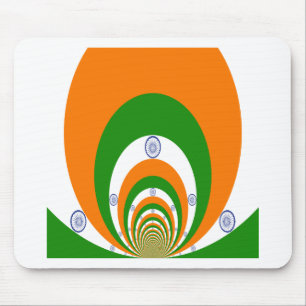 Tapis De Souris Tricolore d'un safran très profond, vert BLANC