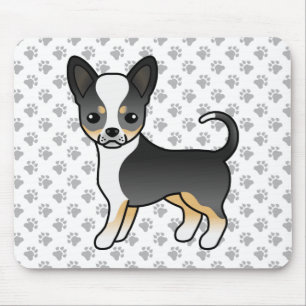 Tapis De Souris Tricolore noir Chat lisse Chihuahua Chig & Pâtes